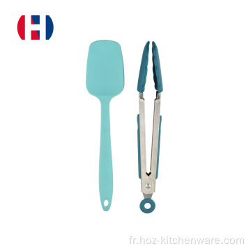 Spatule en silicone et ensemble de tong de silicone de 2